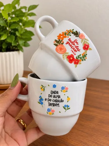 Xícara empilhavel personalizada