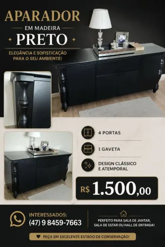 Aparador em Madeira Preto