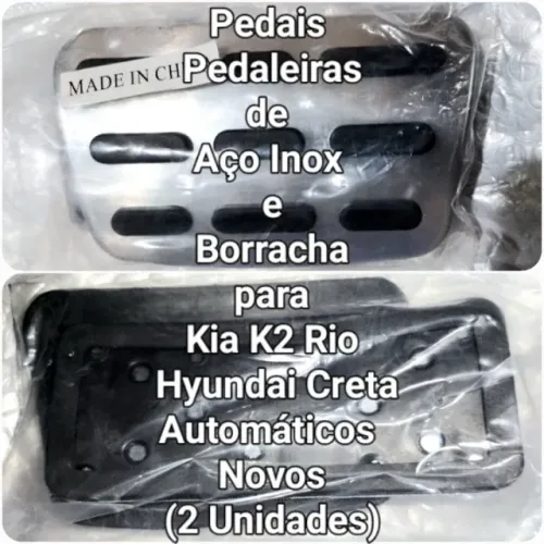 Capas dos Pedais Hyundai Creta, Hb20, Ix25, Kia K2 Rio, Soul Automáticos