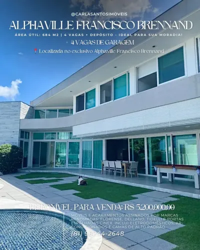 Casa de Luxo no Alphaville Francisco Brennand  Recife/PE