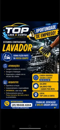Precisa-se de lavador de carro