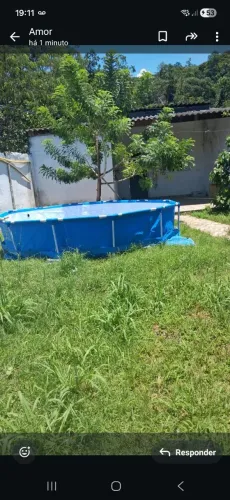 Piscina  6485 litros  redonda com filtro. Tem furos