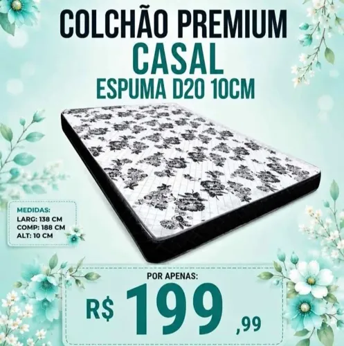 Colchão Premium casal D20 10cm de espuma