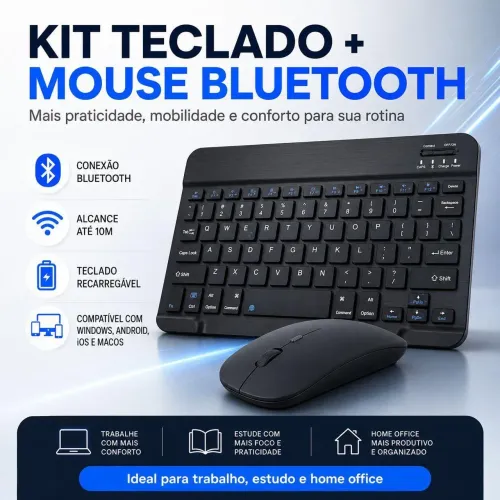 Teclado e mouse bluetooth