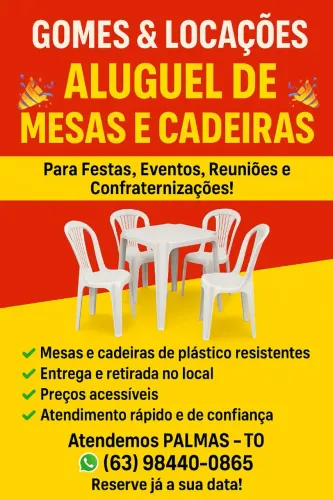 Alugo mesas e cadeiras
