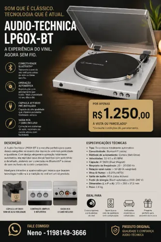 Vitrola Audio-Technica LP60X-Bluetooth