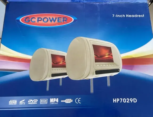 Par de Encostos de Cabeça com Tela LCD de 7" para Carro da marca GC Power (Seminovo)