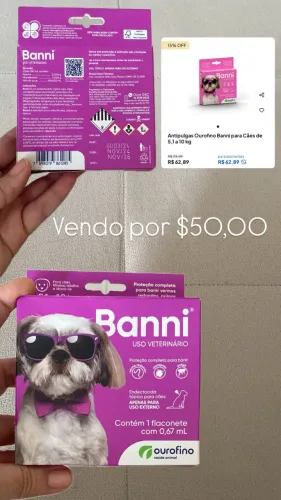 Antipulgas Ourofino Banni para Cães de 5,1 a 10 kg