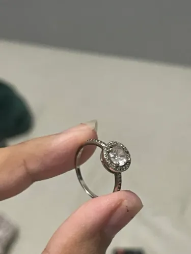 Solitário Prata Legítima com zircônia