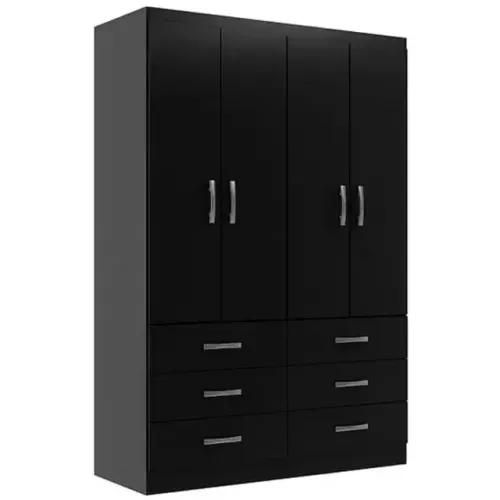 Guarda Roupa Treviso Evidencia Solteiro 4 Portas 6 Gavetas