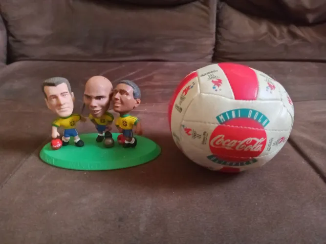 MINI CRAQUE TRIO COCA COLA ANO DE 1998 E BOLA COCA COLA OLIMPIADAS DE 1996
