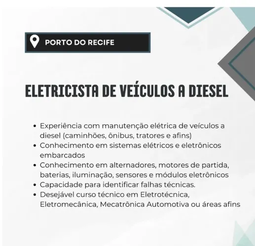 Eletricista de Veículos a Diesel