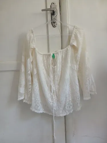 Blusa branca com mangá longa da Farm (P)