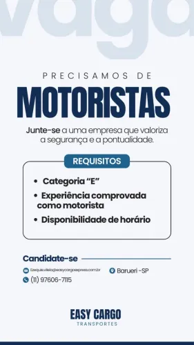 Vaga motorista carreteiro 