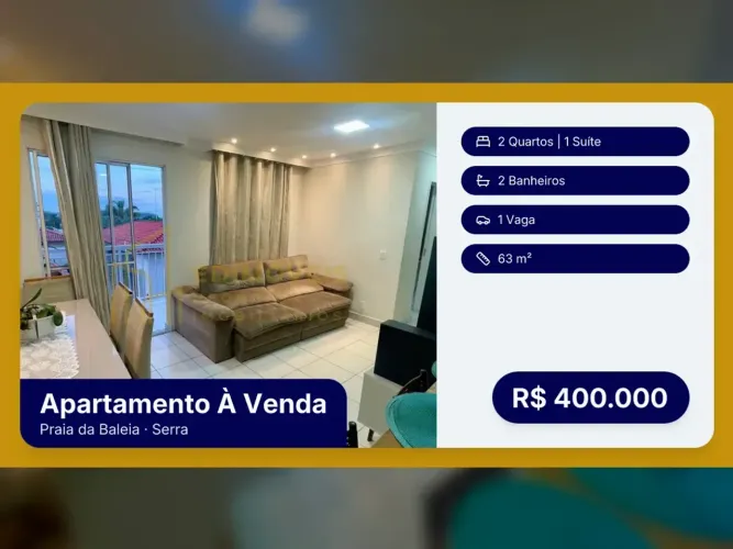 Apartamento em condomínio com piscina e academia na Praia da Baleia