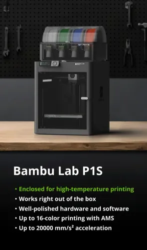 Bambu Lab P1S Combo NOVA, SEM USO + AMS