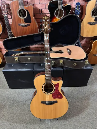 Violão Crafter Grand Auditorium HG520 elétrico cordas novas regulado ANALISO TROCAS