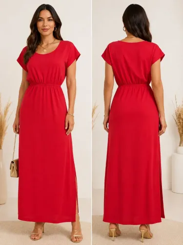 Vestido longo liso