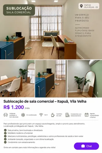 Sublocação de sala comercial