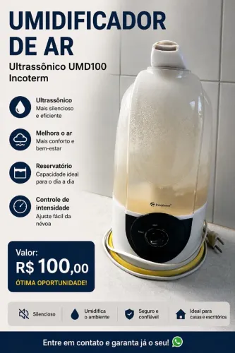 UMIDIFICADOR DE AR Ultrassônico UMD100 Incoterm