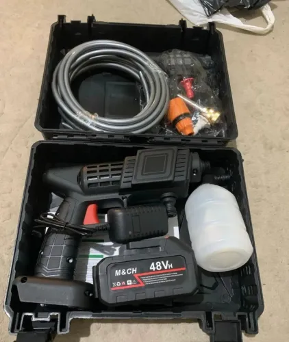 Lavadora Pistola de Alta Pressão Portátil a Bateria 48V Completa com Maleta