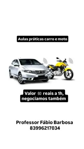 Aulas práticas de carro/moto (Instrutor Credenciado pelo DETRAN)