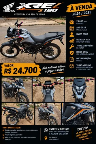 XRE 190 MOTO ZERA