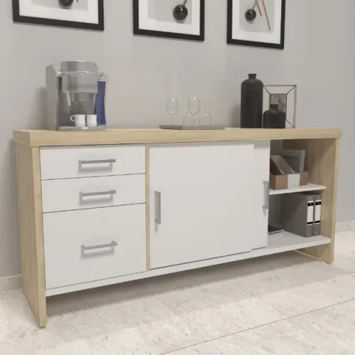 (Liquidação) Balcão para Escritório Tamburato com Gavetas II | Artany
