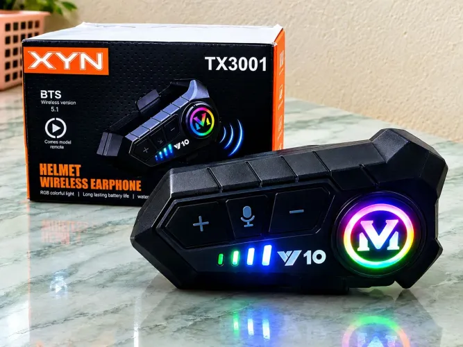 Intercomunicador Bluetooth TX3001 para Capacete - Fone, Microfone e Música