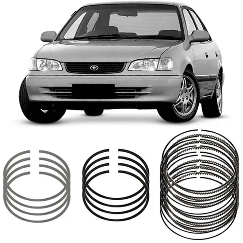 Jogo Anel Segmento 0.50 Toyota Corolla 1.6 / 1.8 95 a 2000 Metal Leve