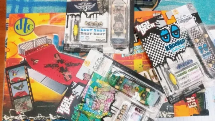 Kit Tech Deck Pista Half Pipe Extremo e Radical.Dtc+3 Orig. Fingerboard+Adesivo+Mala+Bike
