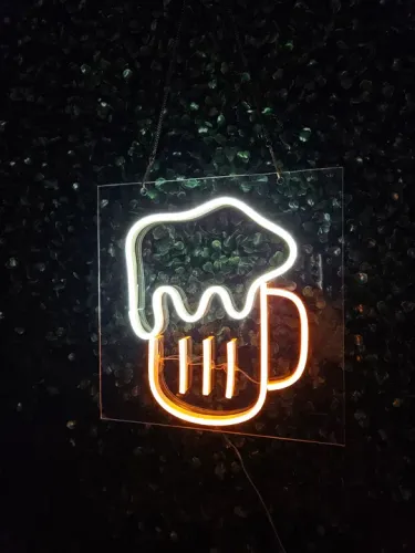 Letreiro Néon led Placa acrílico bar caneca chopp