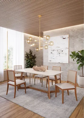 Sala de Jantar Fênix 6 Cadeiras Madeira Maciça t43