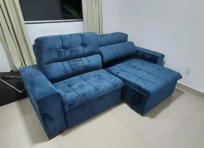 sofa retratil reclinavel 2,30 Veludo Novo