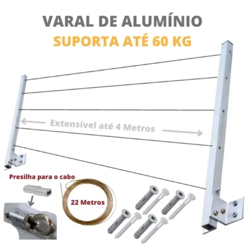 VARAL RETRÁTIL PRA PAREDE