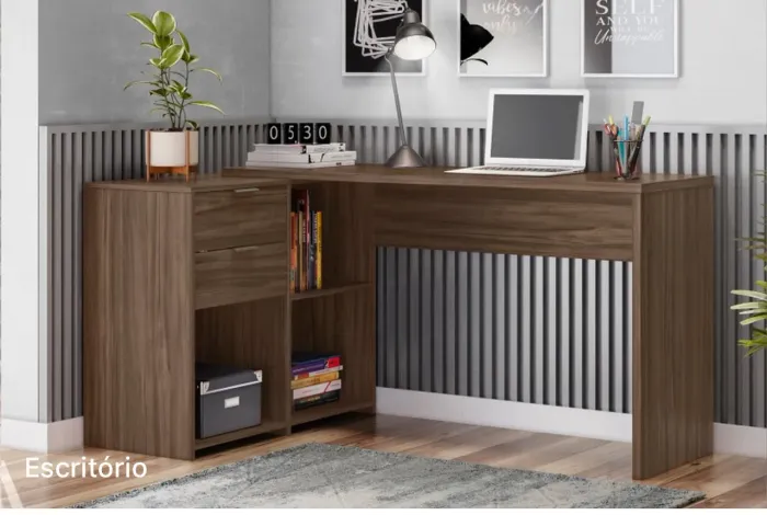 Mesa Office de Canto Multifuncional t32