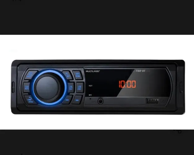 MEGA BLACK: AUTO RÁDIO BLUETOOTH MP3, SD CARD, USB, RCA, FM, CLOCK, LCD