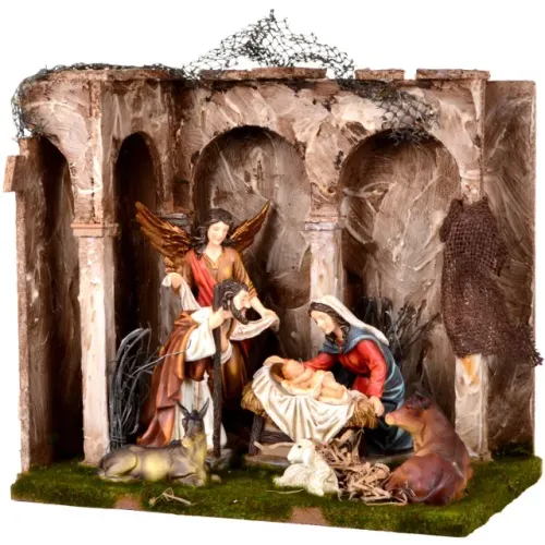 Presépio Com Cenário Sagrada Família 32 Cm - Santini