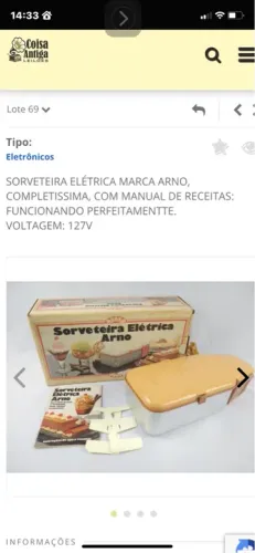 SORVETERIA ELETRICA ARNO