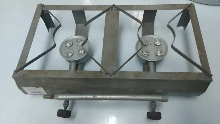 Fogão De Alumínio Fundido 2 Bocas Alta Pressão E Registro 