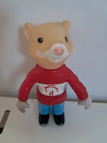 Miniatura vintage colecionável vinil mascote Bradesco 10cm