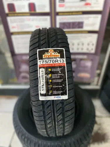 Pneu Remold 175/70/13 marca Crystone (instalação grátis)