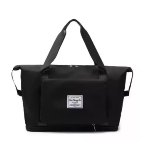 COR PRETO Bolsa De Viagem Multifuncional Dobrável De Grande Capacidade Impermeável