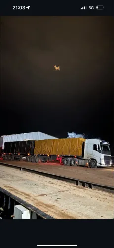 Rodotrem com pneus 25metros