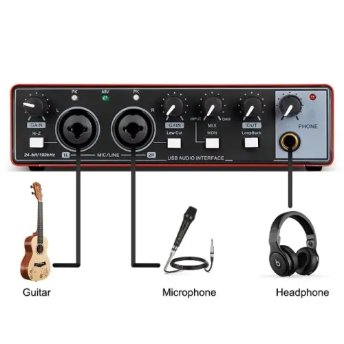 INTERFACE AUDIO DEPUSHENG MD22 GAX MIX RED NÍVEL SUPERIOR 24 BITS/192KHZ