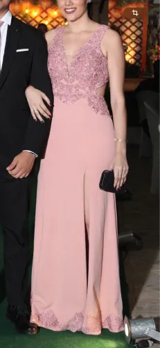 Vestido de festa rosê