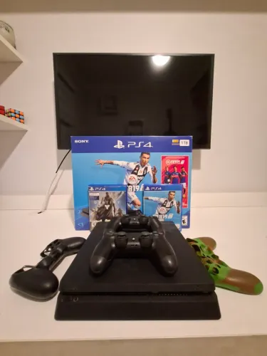 Ps4 Playstation 4 preto slim 1 TB