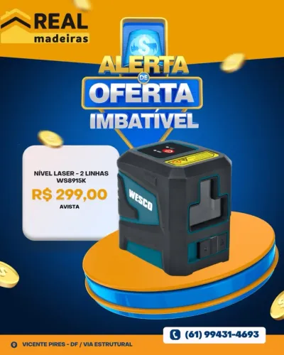Nível Laser 2 Linhas WESCO WS8915K 