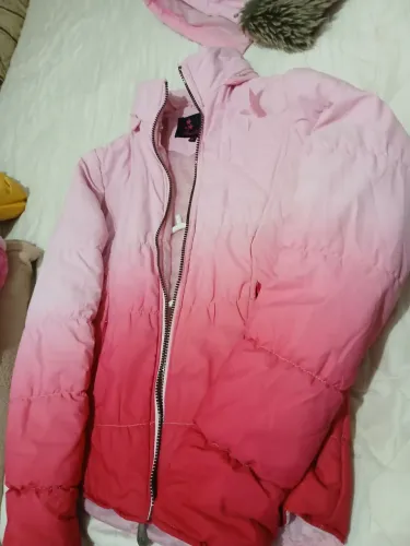 Jaqueta puffer rosa degradê