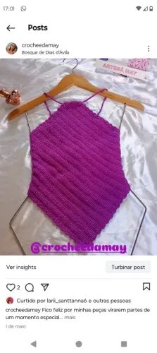 Top Crochê Artesanal - Lindo e Único!